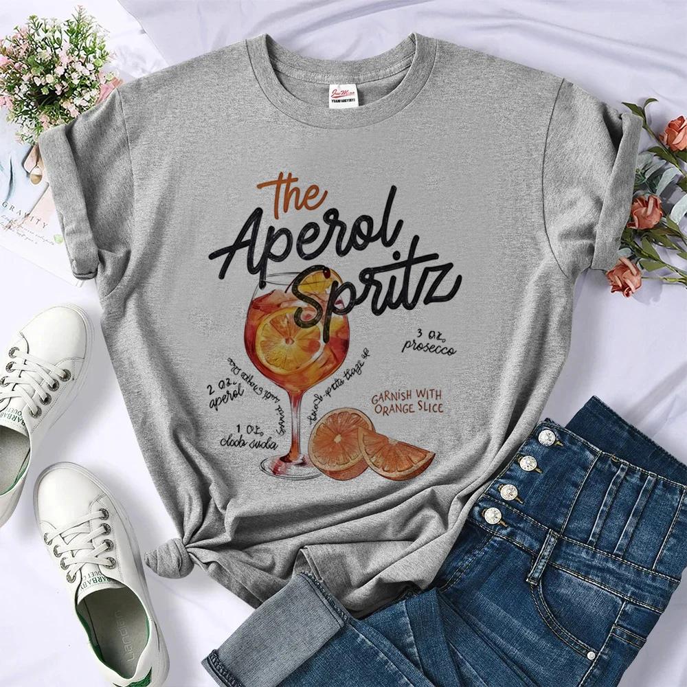 Aperol Spritz Shirt Female Funny Streetwear Emo Psychedelic Graphic Shirt Scene 80s Cheap