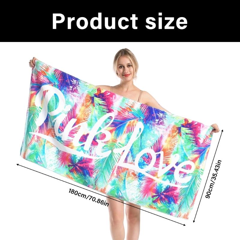 Sturdy Microfiber Sand Resistant Bath Towel Fast Absorbing Designs Travel Accessory