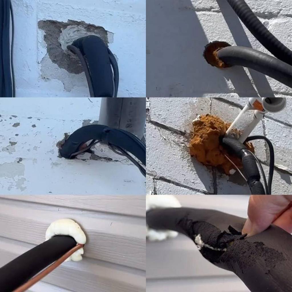 Wall Penetration Line Set Cover Kit Plastic Split AC Line Set Wall Cover with Soft Gasket for Indoor Outdoor Air Conditioner
