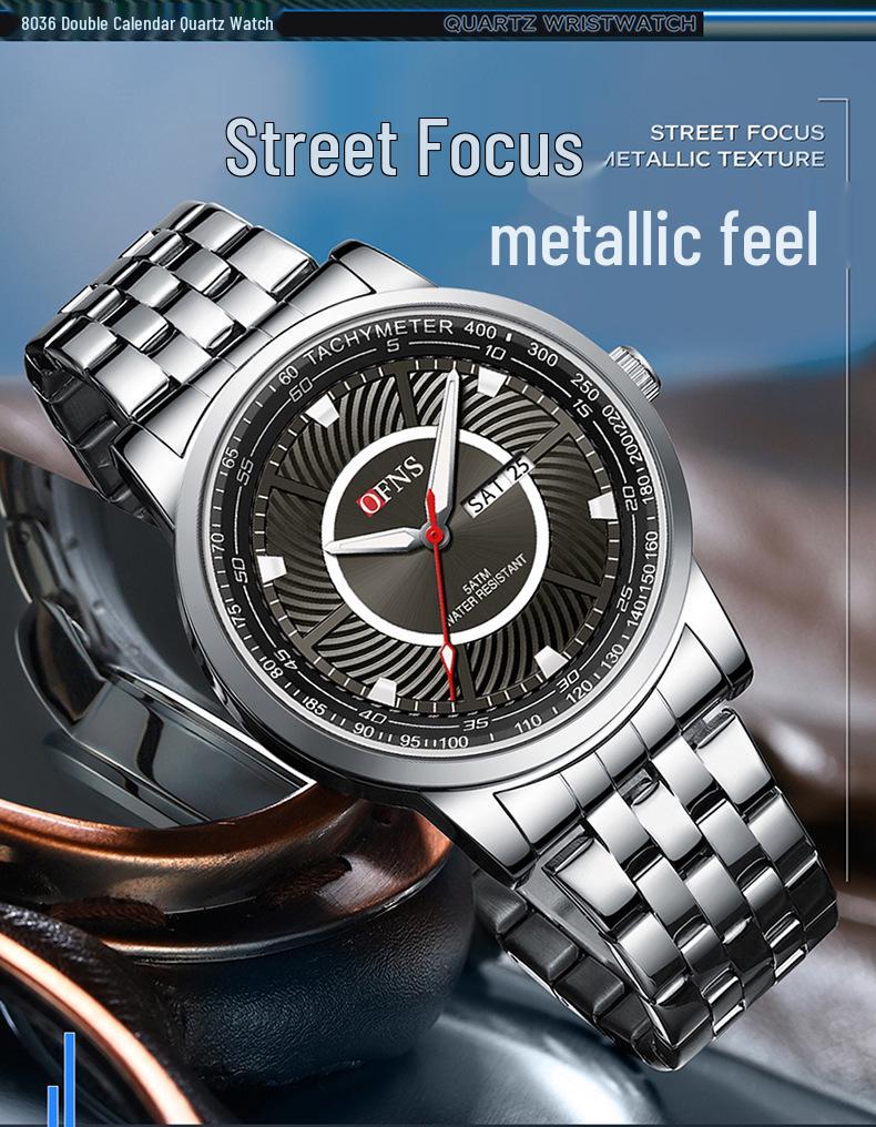 Oufanni Men's Waterproof Quartz Watch - Trendy, Fashionable Business Wristwatch