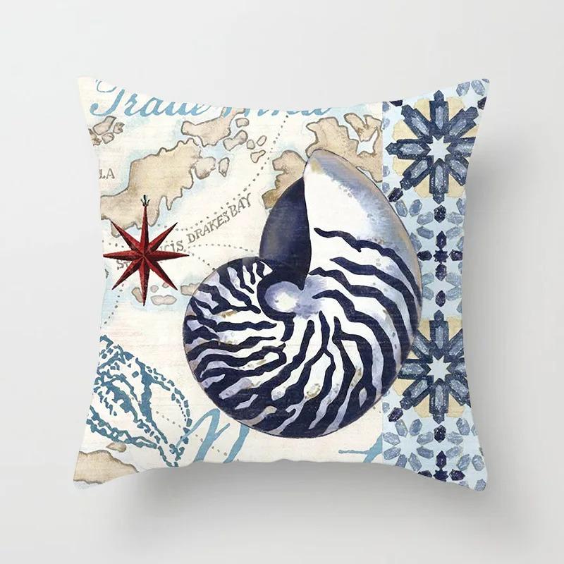 Mermaid sea ghost seahorse octopus print pillowcase ocean theme pillowcase living room sofa cushion cover room home decoration