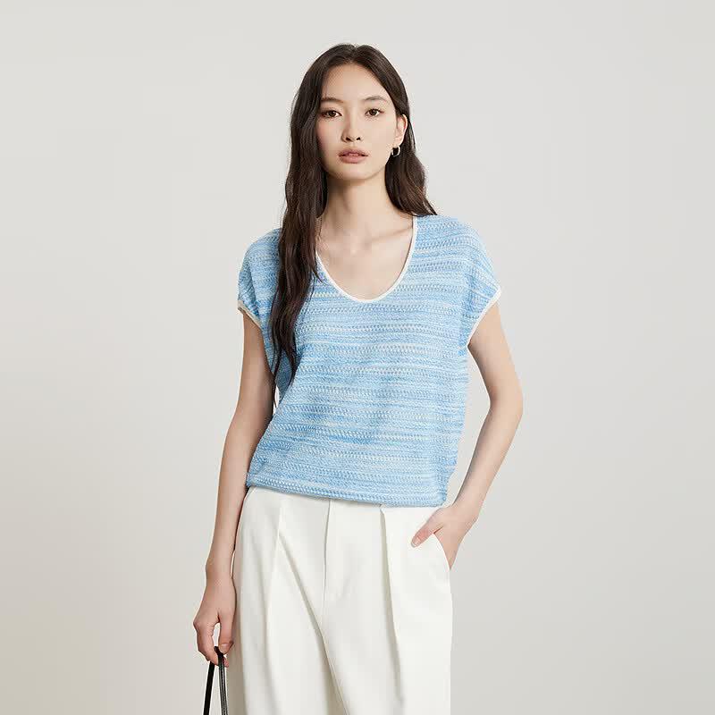 Gejin Women s Summer Thin Short Sleeve Knit Top S