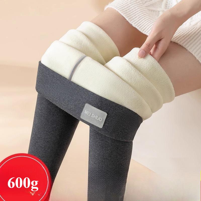 Lamb's Wool High-waisted Extra-thick Bottoms Women's Outer Wear Fall and Winter Padded and Thickened Large Size Elastic Thin Warm Cotton Pants
