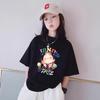 Fashionable and Cute Girl Cartoon Printed Children's Pure Polyester Breathable Summer Round Neck Short-sleeved T-shirt