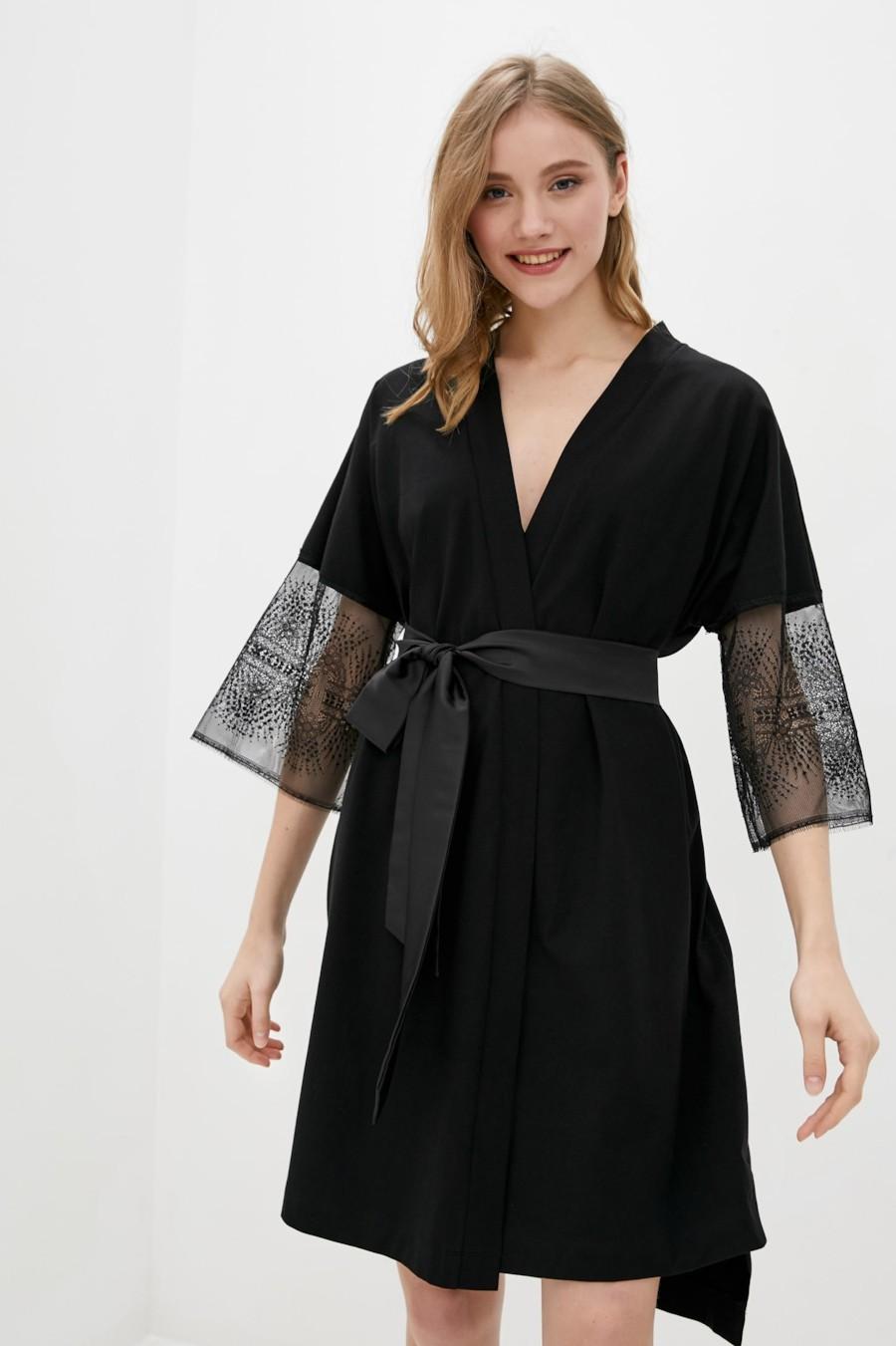 

халат Sambario (93386) 44(M) прозорий колір чорний