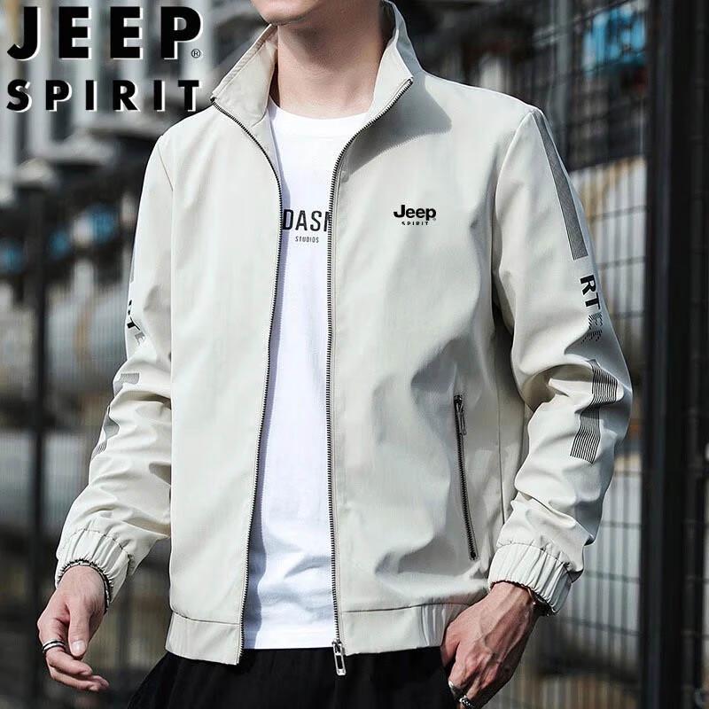 

JEEP SPIRIT Men s Casual Stand Collar Baseball Jacket L