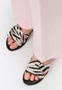 Wittchen Women's Animal Print Leather Flip-Flops In Black And Beige, Black And Beige, Natural Leather