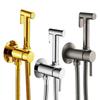 Handheld Bidet Faucet Portable Hot and Cold Handheld Bidet Sprayer Toilet Sprayer Bidet Spray Gold Black