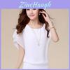 Luxurious Plus Size Chiffon Blouse With Elegant Ruffle Batwing Short Sleeves