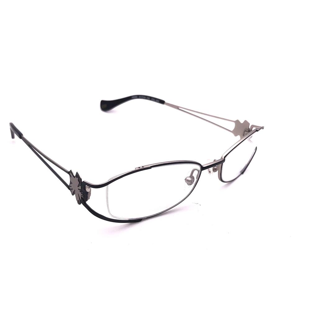 RSINC Full Rim frame/eyeglass/Spectacle,Leather stich Optical, For Men And Women,Black - Silver P8060 51-18-135 COL. 202 IB-1 M1 9Q-VXFR-JAPF