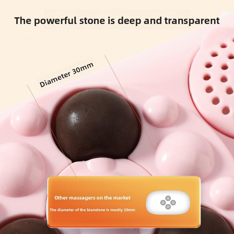 Girl's Heart Stone Abdominal Massager Kneading Hot Compress Charging Warm Palace Treasure Abdominal Massager Multi-functional Waist Massager