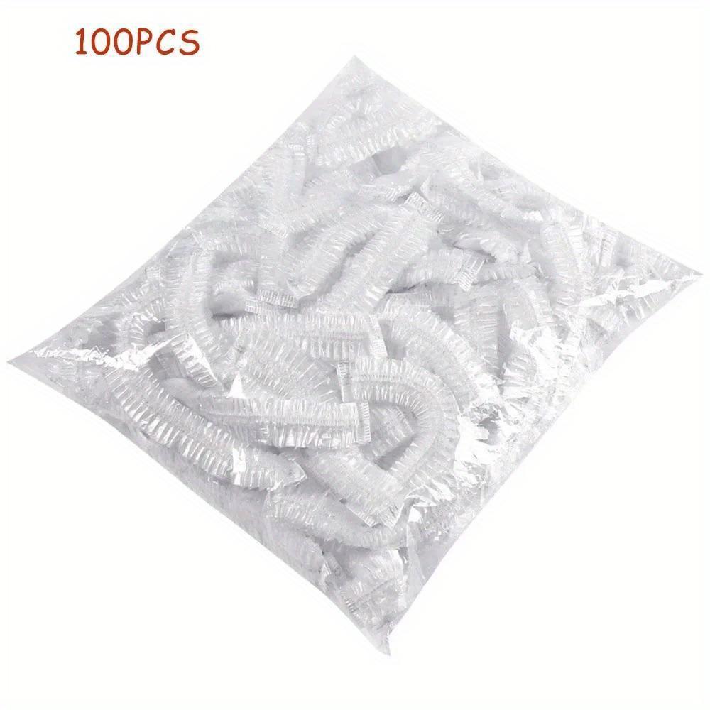 

100 шт. Одноразові кришки для збереження свіжості, Пластикові кришки для зберігання їжі, Багаторазові кришки для мисок, Еластичні кришки-мішки