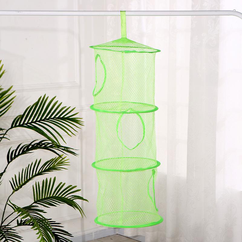 

Складная трехъярусная подвесная корзина для хранения плюшевых игрушек и сушки нижнего белья 28x70 Three-Layer Hanging Basket