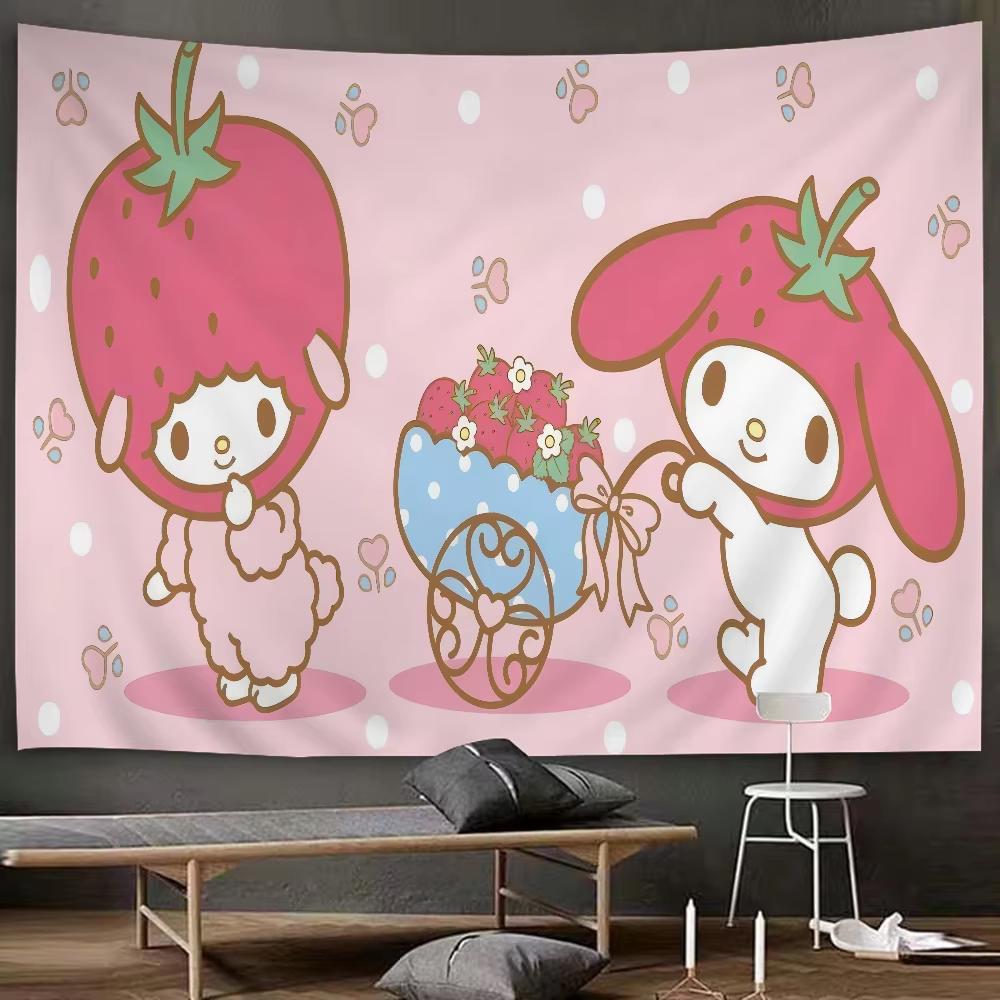 

Милый мультяшный Cinnamoroll Sanrio Hello Kitty My Melody Гобелен Украшение комнаты Домашний декор Спальня Настенная ткань 29x37in