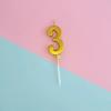 1pc Birthday Candle Golden Number Candle Smokeless Birthday Cake Party Baking Dessert Candle Plug-in Set