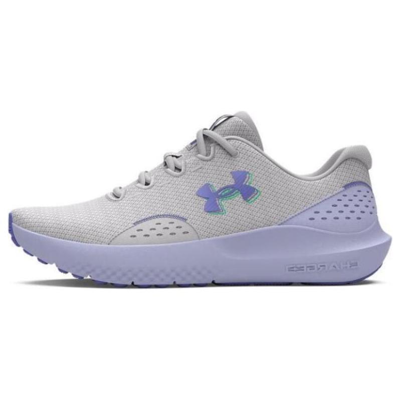 

Under Armour Surge 4 Cushioning, Wear Resistant Low top Running Shoes Women s Gray Purple Sneakers 3027007-101 35.5