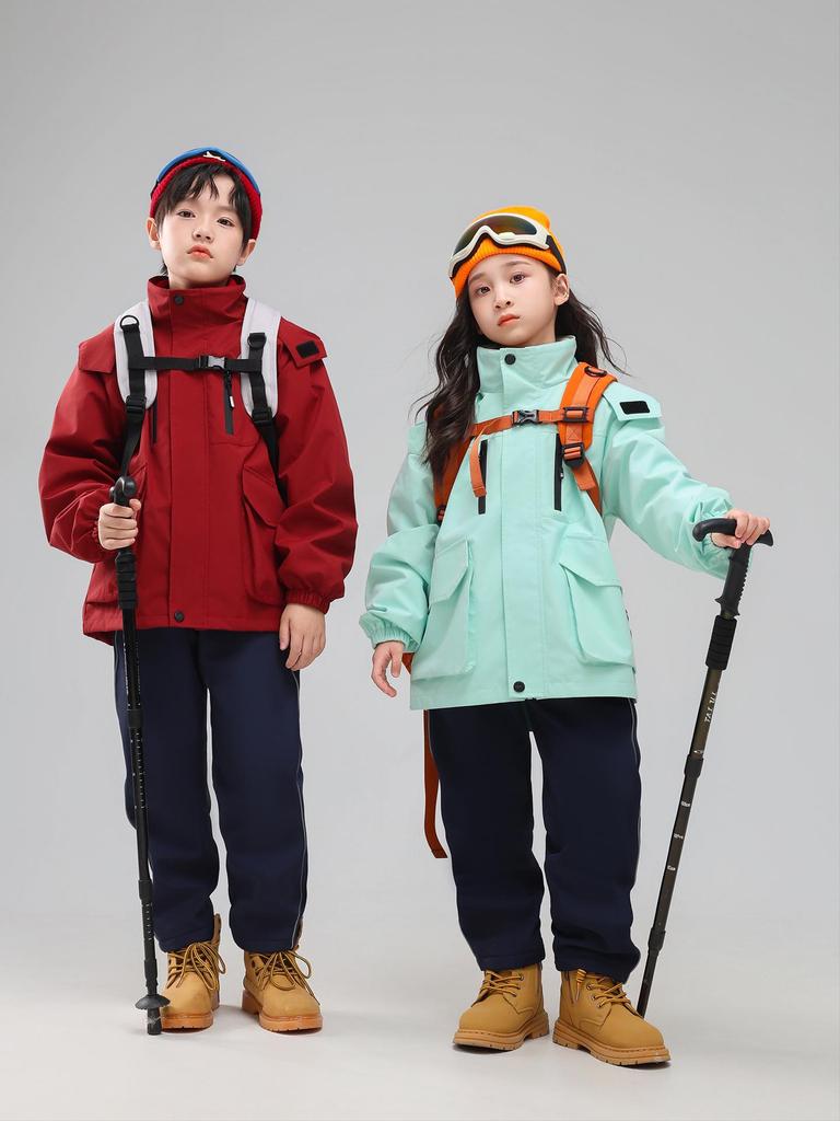 Children's 3-in-1 Ski Suit: Detachable Outdoor/Class Uniform for Primary & Kindergarten