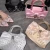 Ladies Handbag Bow Pearl Dinner Bag Cute Girl Street Shot Messenger