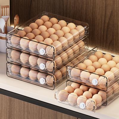 24/40/60Egg Clear Double-Layer Drawer Egg Storage Box Stackable Egg Container for Refrigerator Specific Fresh-Keeping Box