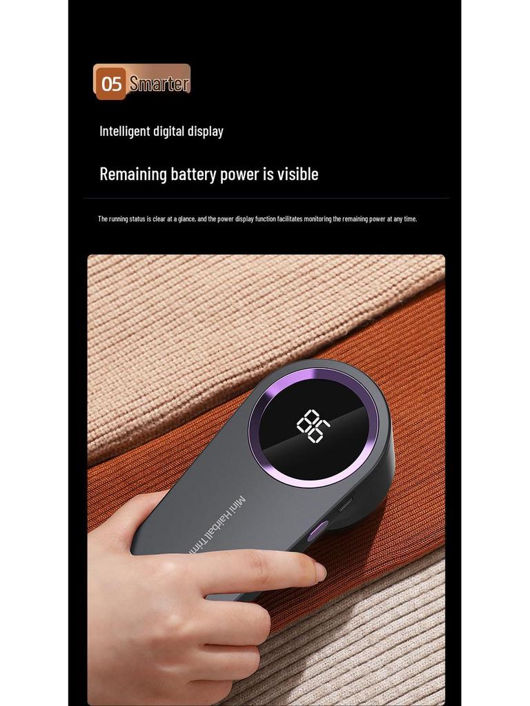 Rechargeable Digital Display Lint Remover Shaver for Clothes