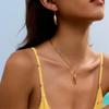 Gold Tone Earrings/Necklace Necklace Stainless Steel Fashion Jewelry for Women Trendy Accessory For Sensitive Skin