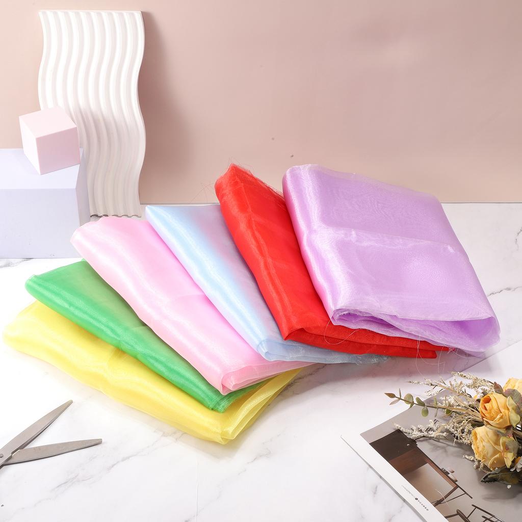 Organza Tulle Roll Fabric 60" Bridal Solid Sheer Organza Crystal Organza Sheer Silky Fabric for DIY Craft Table Home Decoration