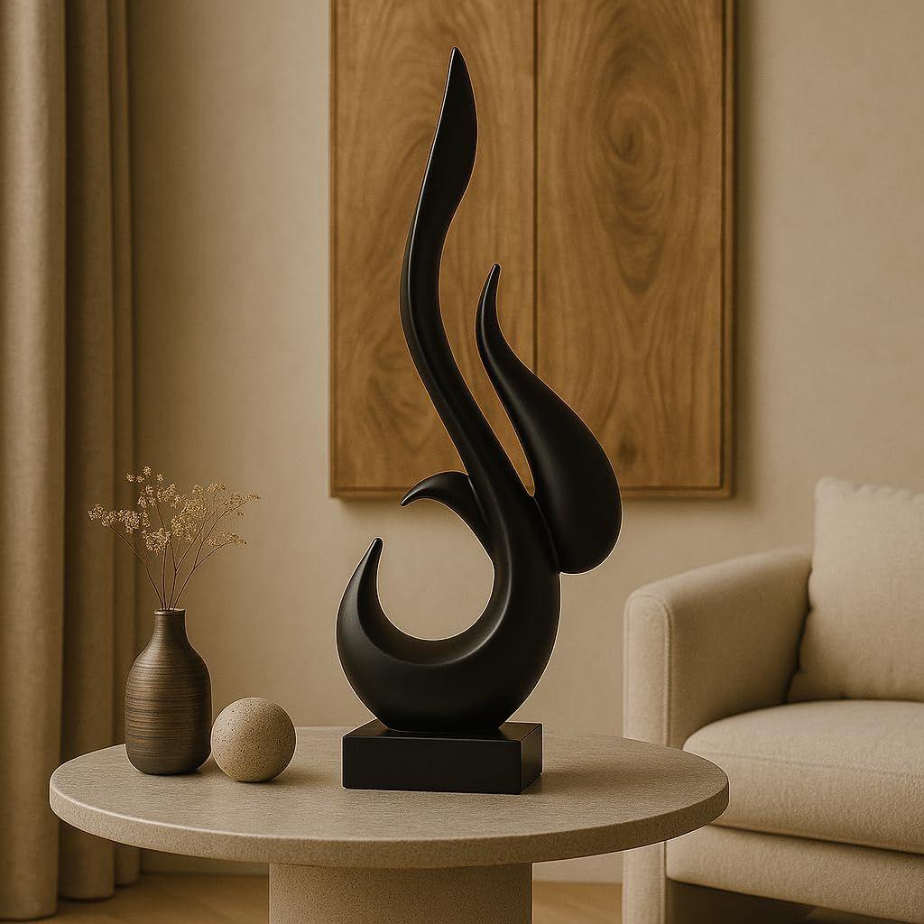 Domácí dekorace Tvar ohně Stolní dekorace Matný povrch Keramické figurky - (Černá),