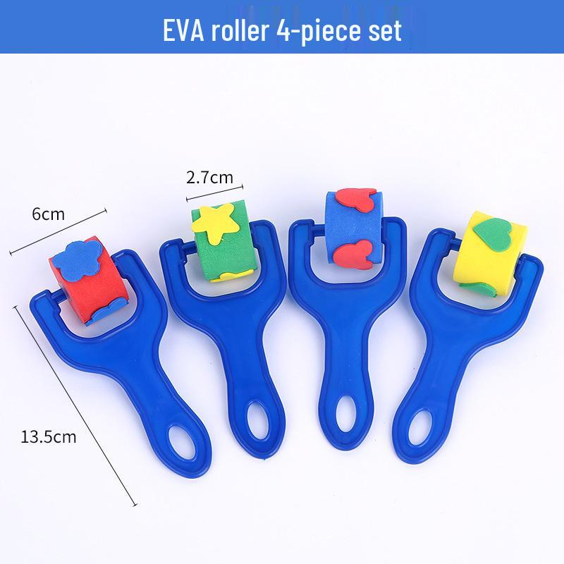 "Kids' Art Sponge Set: EVA Stamps, DIY Early Education, Graffiti Rollers & Painting Brushes"