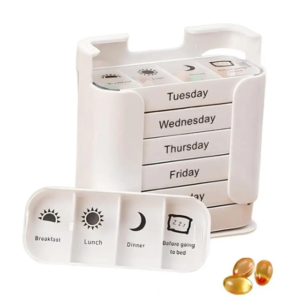 Plastic Medicine Box Large Pill Organizer Portable Slots Pill Container  Travel