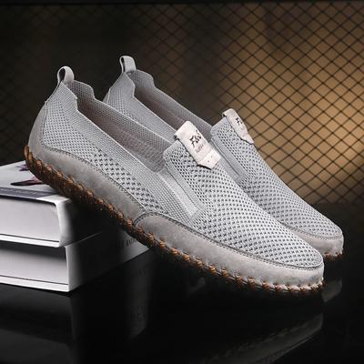Fashion Breathable Walk Mens Shoes Breathable Male Summer Mesh Lightweight Casual Loafers Men Outdoor Shoes Non Slip Men Slip On Flats