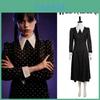 Die Addams Family Wednesday Kostüm Schwarzes Kleid Für Halloween Weihnachten