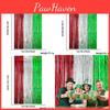Vibrant Red Silver Green Shimmering Streamer Curtain For St Patrick's Day Festivities