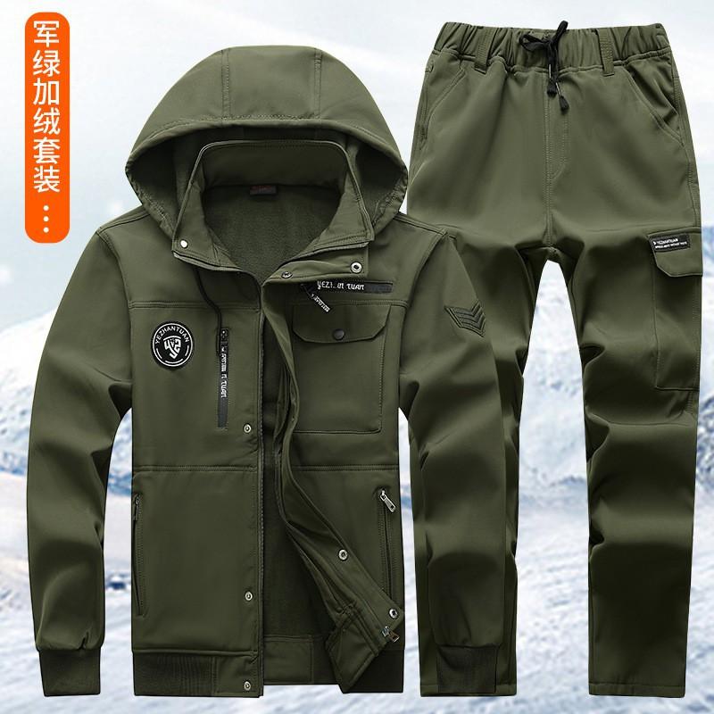 

Camouflage Suit Work Men s Velvet Thick Cold-proof Warm Dirt-resistant Wear-resistant Outdoor Labor Protection Clothing 165 yards recommended 90-110 kg