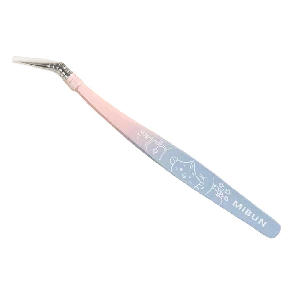 Metal Curved Stickers Tweezers Anti-static High Precision False Eyelash Tweezers Cartoon Lashes Extension Tweezer