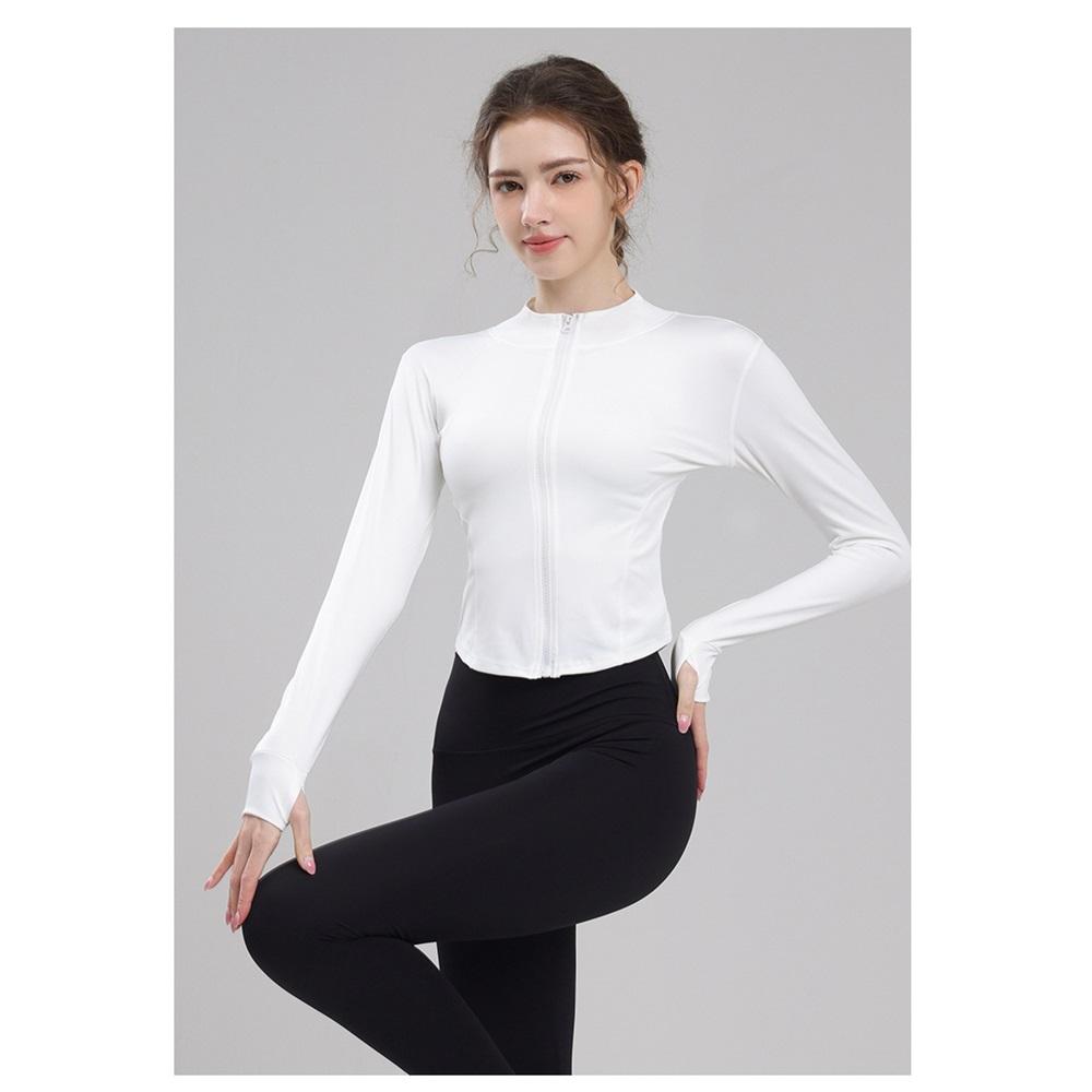 Yoga Jacket, Women's Quick Drying Running Nude Sports Top, Sun Protection Cycling Suit, Tight Fitting Autumn And Winter Fitness Tennis Suit