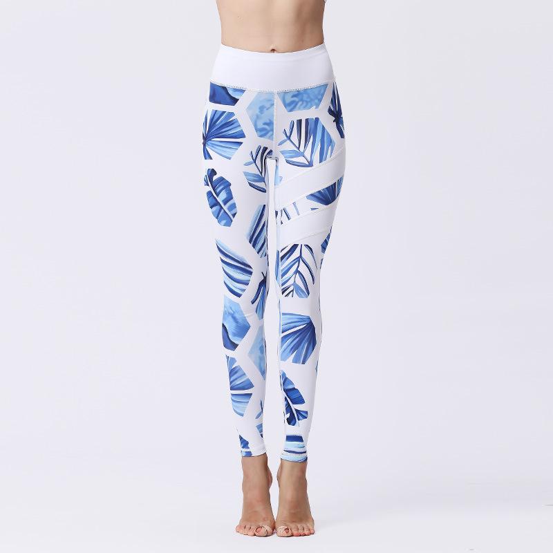 New yoga pants women's tight high waist hip lift quick-drying leggings sports fitness yoga suit printing