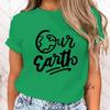(Premium T-shirt)Women Fashion Summer T Shirts Protect The Ocean Our Earth Letter Print T-Shirts Female Short Sleeve Graphic Tee