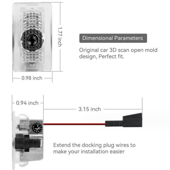 Official 2/4pcs Car Door LED Projector HD Welcome Laser Light for For Tesla Model Y 3 S X