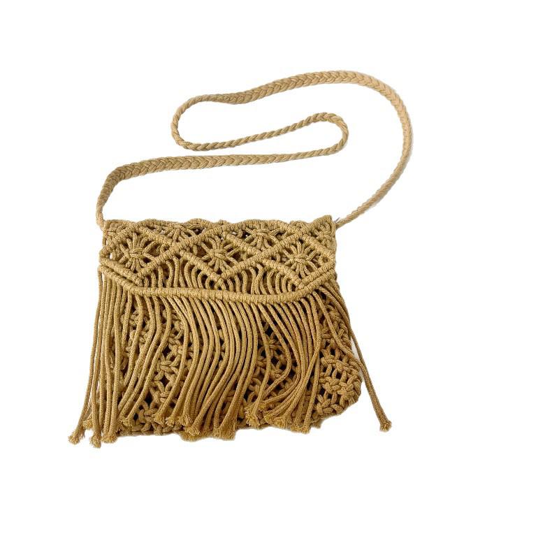 Damen Umhängetasche Literarischer Stil Quaste Strohtasche - Nische Hohl Geflochtenes Design