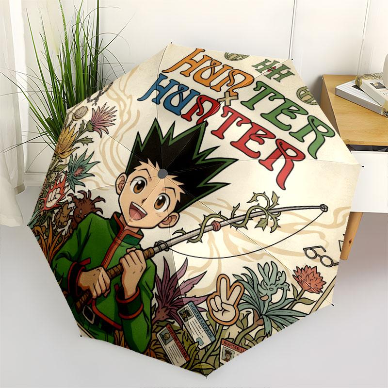 1 PC Automatic Folding Umbrella - Hunter X Hunter Pattern Portable Foldable Design With 8 Ribs Christmas Birthday Gifts