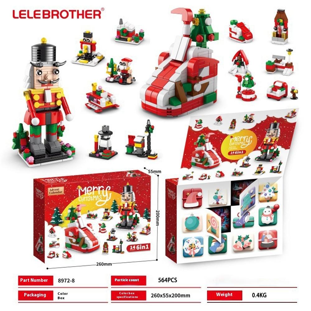 Merry Christmas Toy Tree Building Clamping Blocks Bricks Christmas Village Toys Gift Decorations Figurine for Diy Christmas Gift