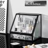 Luxury Glass Cosmetic Organizer - Dustproof Storage for Skincare, Lipsticks, and Masks