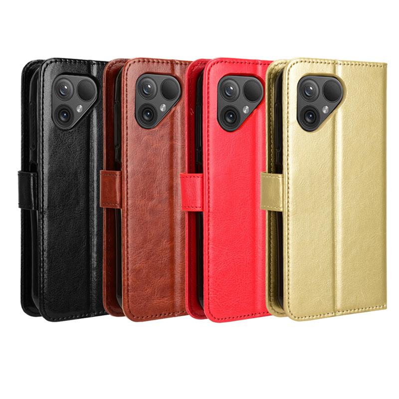 Fairphone 5/6 Leather Flip Case with Card Slot and Lanyard