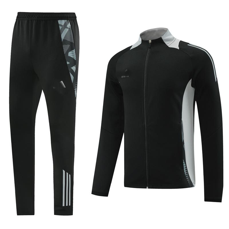 2425 Autumn And Winter Long Pull Paris Football Jersey Appearance Training Jersey Jacket Light Plate No Team Logo Set