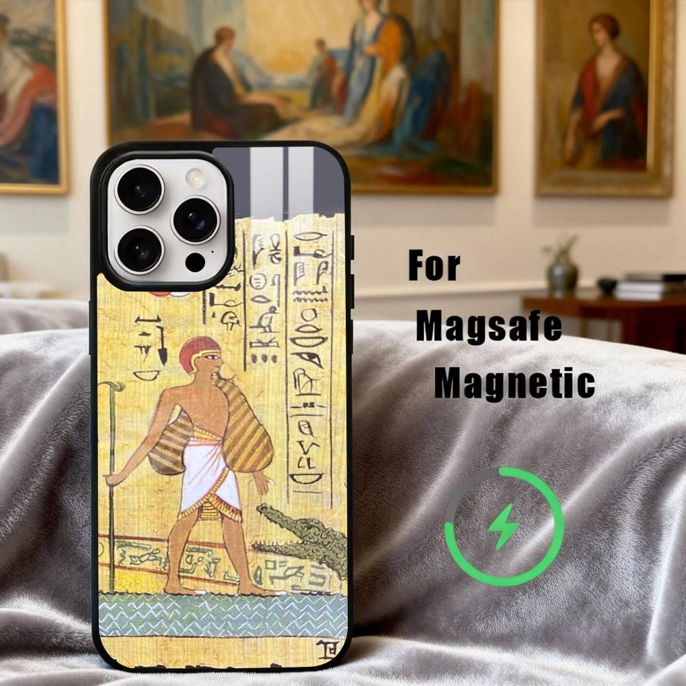 

E-Egypt M-Mysterious T-Tarot Phone Case For iPhone17,16,15,14,13,12,11 Plus,Pro Max Magnetic For Magsafe Wireless Charging iPhone12PRO