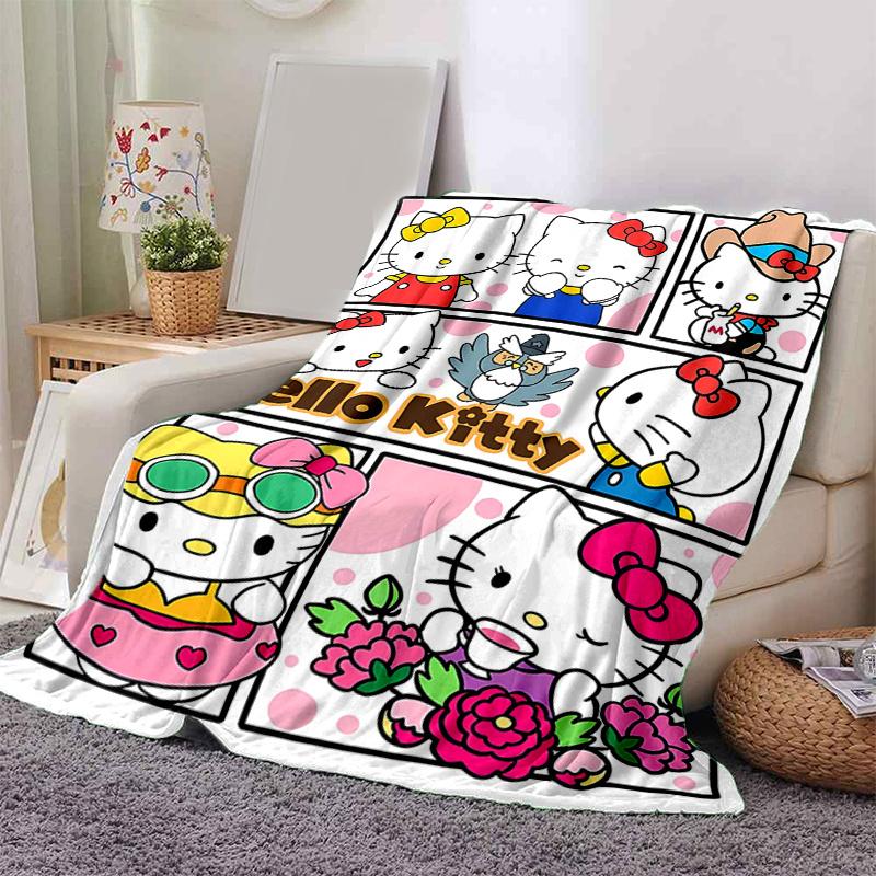 1pc Hello Kitty Collection Blanket, Soft Throw Blanket, Perfect for Couch or Travel Use, Living Room, Travel, Camping, Car Blankets, Beach, Office Nap