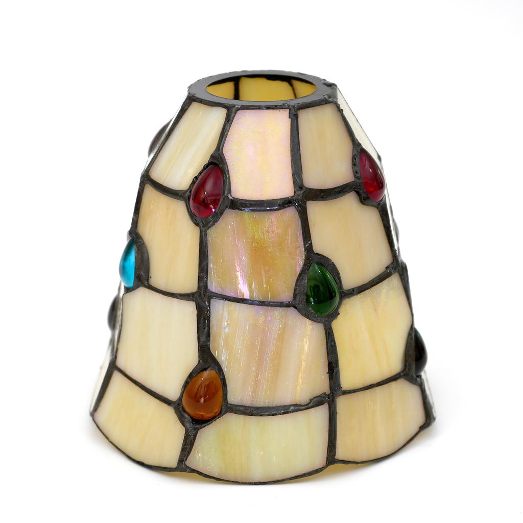 Glas-Fächerlampe im mediterranen Stil, Wandlampe, Kronleuchter-Ersatzlampenschirm 6 Zoll Buntglas einzelner Lampenschirm