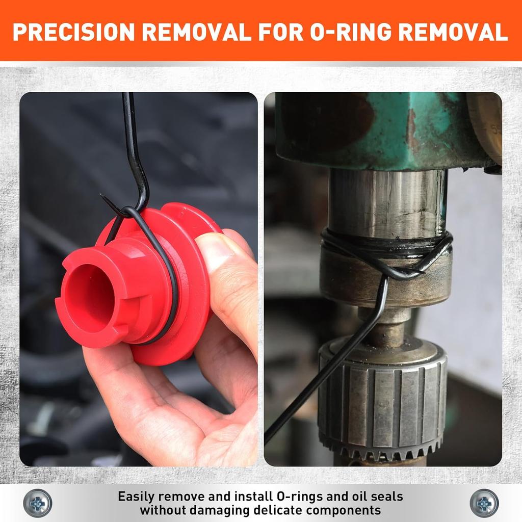 HORUSDY 8-Piece Professional Hook And Pick Set For Automotive Precision Work, Oil Seal Puller, O-Ring & Gasket Removal Tools With Ergonomic Handles