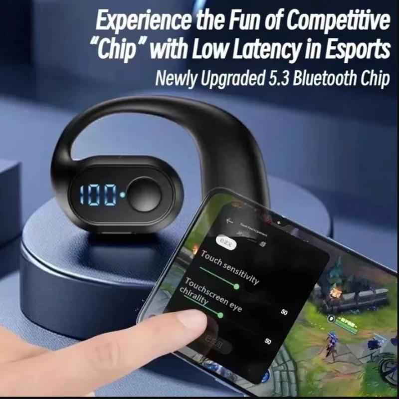 180° Rotating Hifi Stereo Waterproof Wireless Bluetooth Air Conduction Earphone Single Earhook Wear Noise Reduction Earbud With