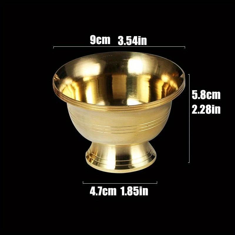 Pure Copper Drinking Bowl Brass Small Auspicious Tibetan Holy Creative Water Cup Tea  Golden Home's Gift Decorative Buddhist
